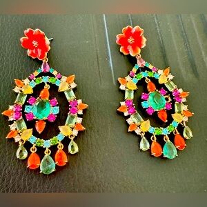 Multi colored chandelier earrings